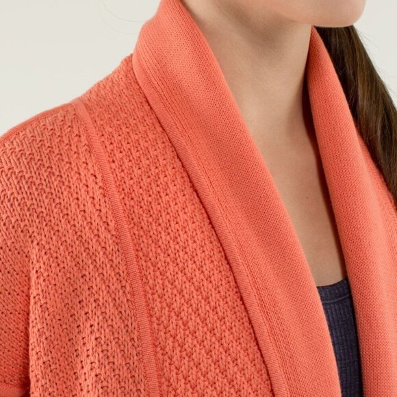 Lululemon Post Practice Cardi-Plum Peach Athleisure Cardigan- Size 4 - Picture 4 of 14